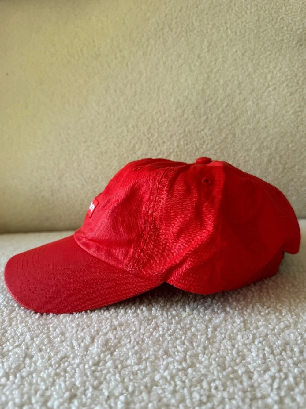 Supreme Red Box Logo Adjustable Camp Cap Made in USA